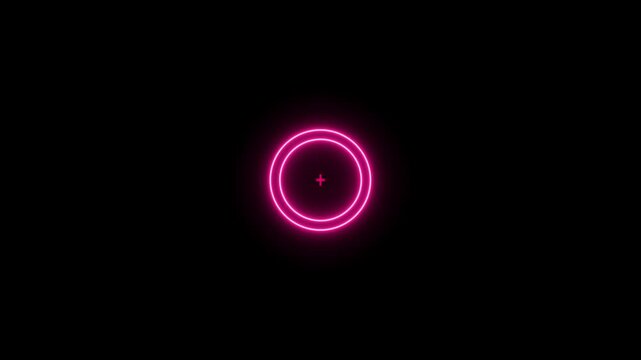 Glowing neon target icon animation. Military training , Military target icon animation. 4k video