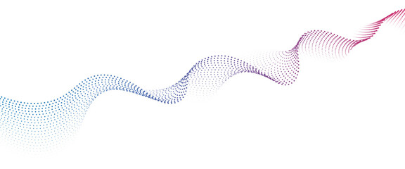 Fototapeta premium Flowing Dot Wave halftone gradient pattern on transparent background