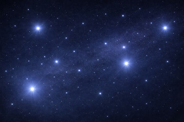 Naklejka premium AI generated glowing star field across deep blue night sky with sparkling lights soft cosmic glow and minimal space background ideal for astronomy and abstract themes