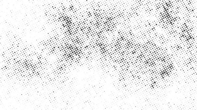 Halftone grunge texture transition effect. Stop motion graphic with Vintage halftone dot overlay. Realistic graphic animated footage