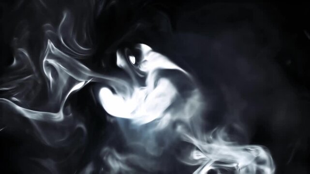 Smoke on black. Video close up