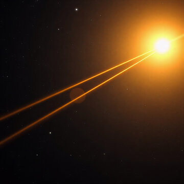 A star beaming in outer space.
