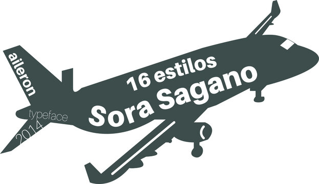 Avi&oacute;n con tipograf&iacute;a, aileron