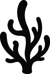 Obraz premium Silhouette of marine coral reef plant for underwater aquatic vector design