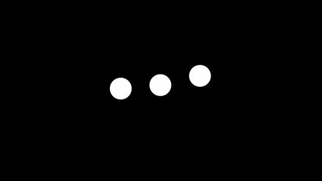 Three white circles on black background minimalistic simple shapes loading animation pagination indicator