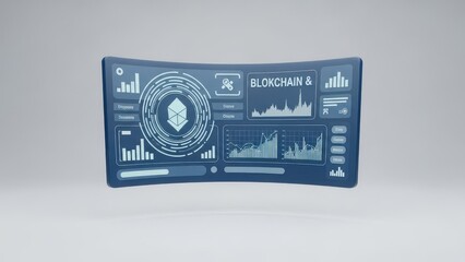 Obraz premium Blockchain Digital Dashboard Display Screen