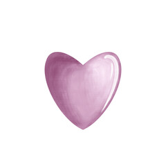 Obraz premium Kids illustration of a purple heart. Hand-drawn on a tablet. Ideal for kids designs, cards, websites, textiles, and wrapping paper.