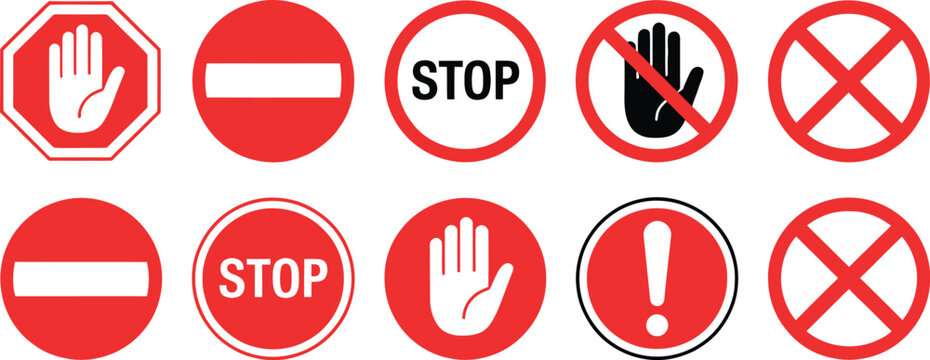No entry no smoking and no parking signs illustration