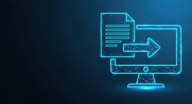 Digital Document Processing on a Stylized Computer Screen with Network Connections