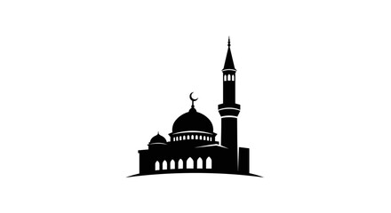 Fototapeta premium Mosque Silhouette with Dome and Minaret 28.