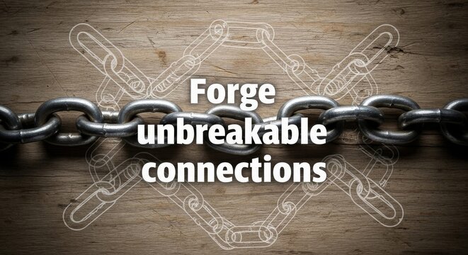 Bold metal chain links forging unbreakable connections