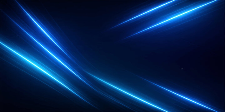 Abstract blue background design featuring glowing laser rays and bright star patterns with motion lines and energy waves for a fractal space art backdrop