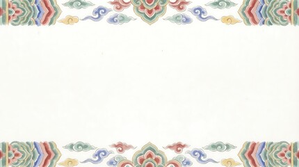 Obraz premium Vintage Asian Pattern Header and Footer Frame for Traditional Lunar New Year Design