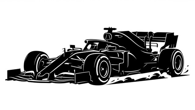 High Speed Formula Racing Car Silhouette