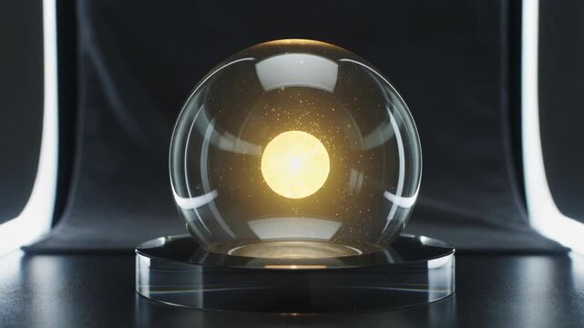 A captivating image of a luminous orb contained within a transparent sphere, evoking themes of potential and innovation. Ideal for concepts related to