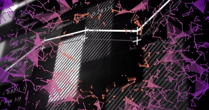 Central dark block rotating as white beam sweeping, forming rods and revealing code for technology