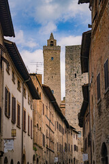 Fototapeta premium The cityscape of the old town in San Gimignano, Tuscany , Italy.