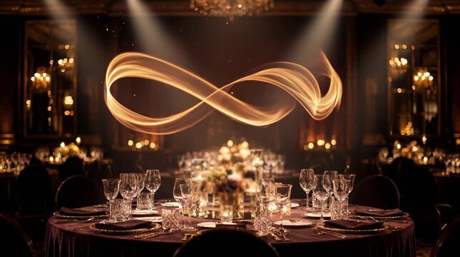 Thank you so much glowing ribbon lights forming elegant gratitude