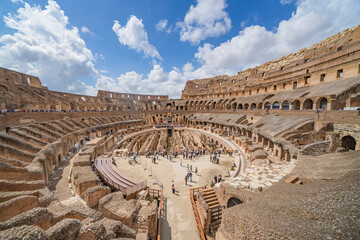 Fototapeta na wymiar Inside view of Colosseo in Rome, Italy.