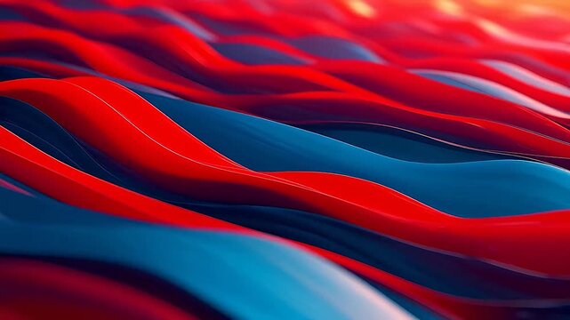 Digital 3d red and blue curve lines abstract background