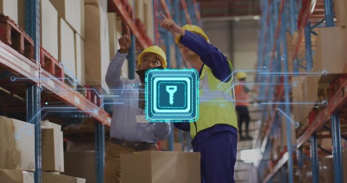 Vertical video: Lead raising finger causing pulsing HUD inventory icon while picker checking stock