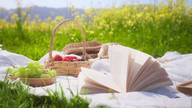A Perfect Picnic in a Flower - Filled Meadow
