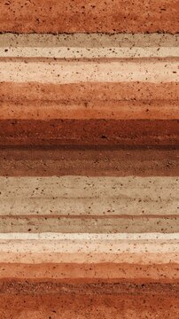 Stunning photo of seamless rammed earth clay texture tile top view natural red brown layers wall ground for surface mapping architecture game design 2d flat.