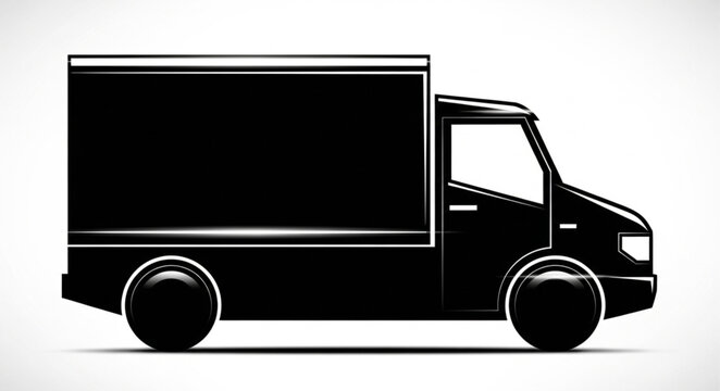 Silhouette of a Delivery Truck - Transportation and Logistics Illustration.