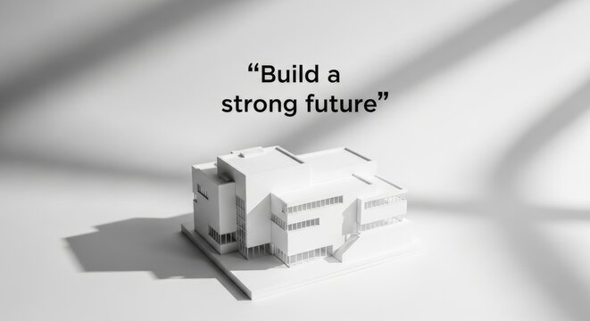 Minimalist Architectural Model of a White Modern Building