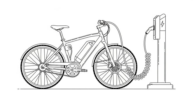 Electric Bicycle Charging - Sustainable Transportation and Eco-Friendly Mobility.
