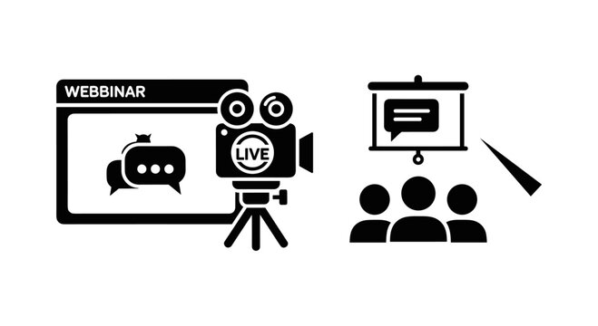 Webinar live streaming presentation online.