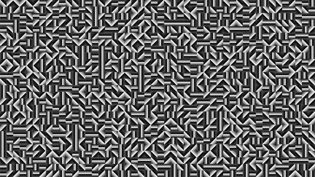 Close-up of a complex geometric pattern with interlocking shapes forming a seamless textured surface, suitable for modern design, backgrounds, and decorative concepts.