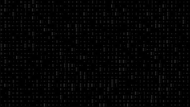 Vector illustration of a dark digital grid with vertical binary data pulses for secure fintech and IT analytics.