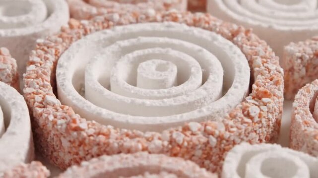 Turkish Delight Rosewater Powdered Sugar Confectionery Macro Shot