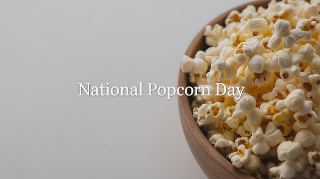 National Popcorn Day celebration with a bowl of popcorn