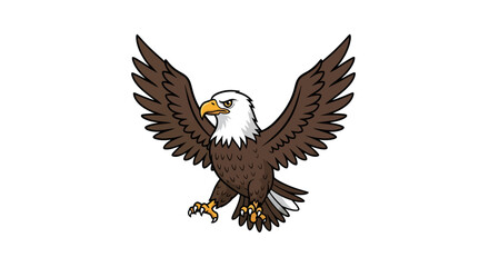 Fototapeta premium Bald Eagle Vector Illustration, American Symbol, Patriotic Design for Independence Day