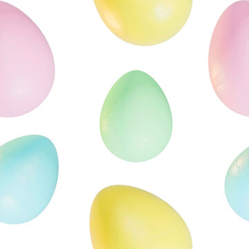  easter eggs pattern on transparent background, shiny