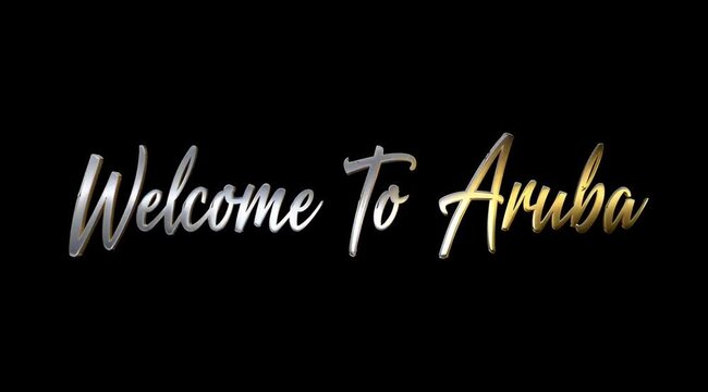 Welcome to aruba Country Name handrawn Text Typography Animation Effect