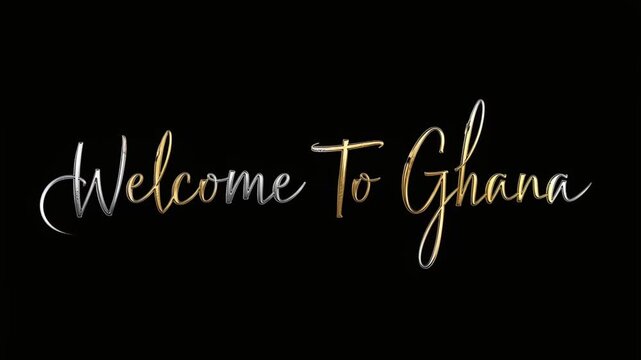 Welcome to Ghana Country Name handrawn Text Typography Animation Effect