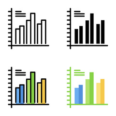 Obraz premium Bar chart icon collection of various styles for design branding, print and digital media