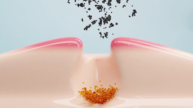 3D Animation of Deep Cleansing Removing Blackhead and Sebum from Pore.