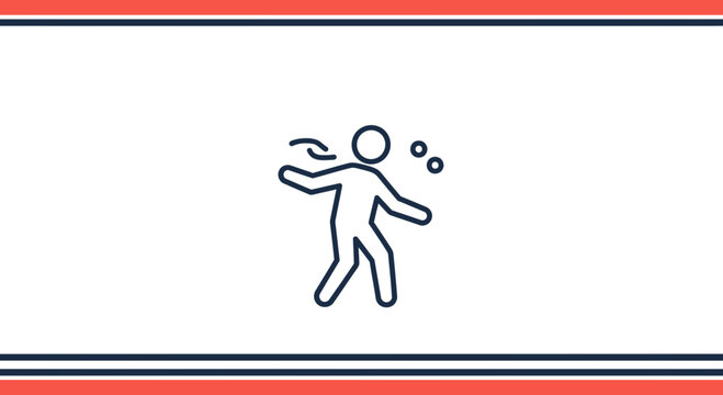 Person Throwing Ball Icon, Action, Movement, Sports, Game, Play, Motion, Dynamic