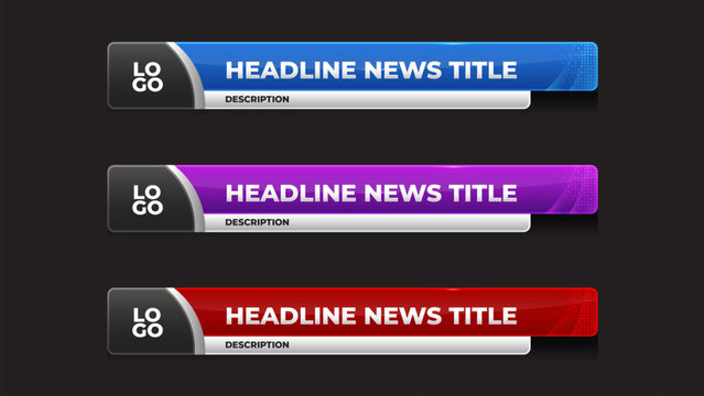 headline overlay with variation color for broadcasting media template