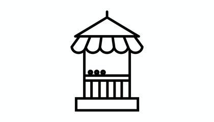 Obraz premium Carnival Game Booth Icon, Fairground Stall, Amusement Park Stand, Vector Illustration