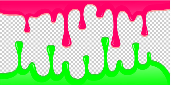 Wavy syrup illustration. Dripping candy illustration background. Pink ice cream drip illustration. Fast food caramel drip illustration. Hand-drawn sirup drip on transparent background.