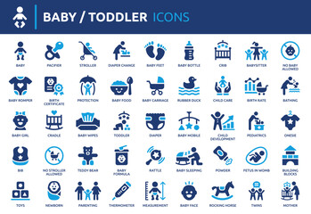 Fototapeta na wymiar Baby icon set. Toddler icons collection. Containing newborn, nursery, childhood, infant and parenting icon vector illustration.