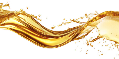 Fototapeta premium Powerful elegant golden liquid wave dramatically splashes with swirling motion and sparkling droplets, creating a captivating energetic abstract design, perfect for various creative uses&nbsp;&nbsp;