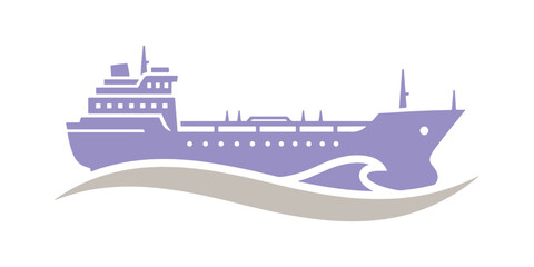 Obraz premium freight liner tanker vessel in water wave design