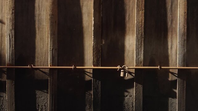 Dark wooden surface with horizontal bar detail, moody rustic background for cinematic use