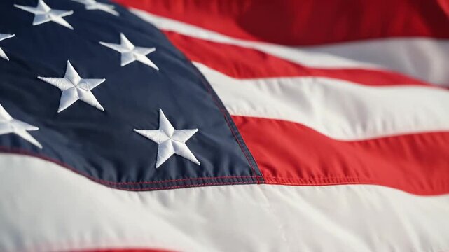 Closeup of American flag